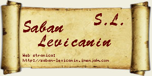 Šaban Levičanin vizit kartica